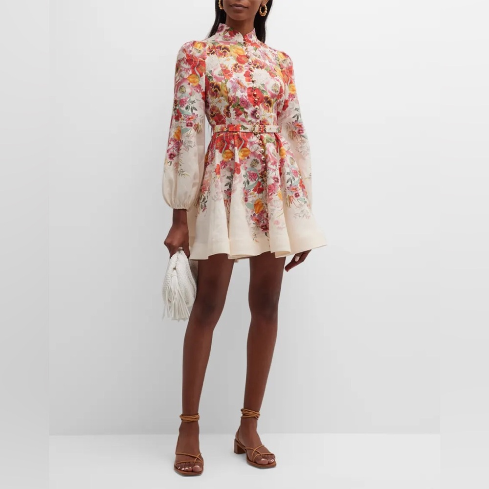Zimmermann Multicolor Floral Long Sleeve Dress
